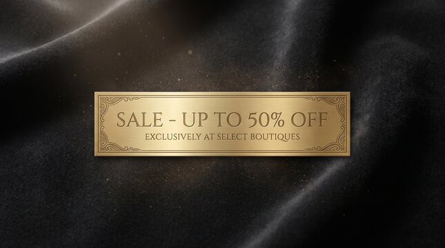 Luxury Black and Gold SALE Label with Elegant Retail Promotion Background