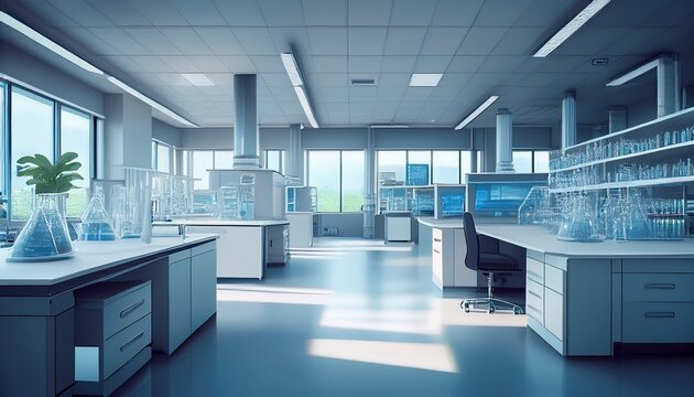 empty laboratory interior modern design business concept