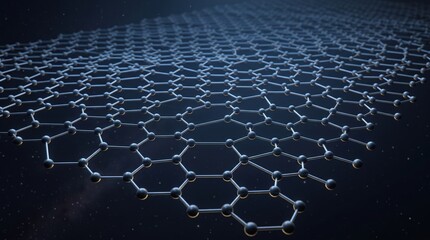 Fototapeta premium Graphene Hexagonal Carbon Lattice Nanotechnology Visualization, Alternate Composition