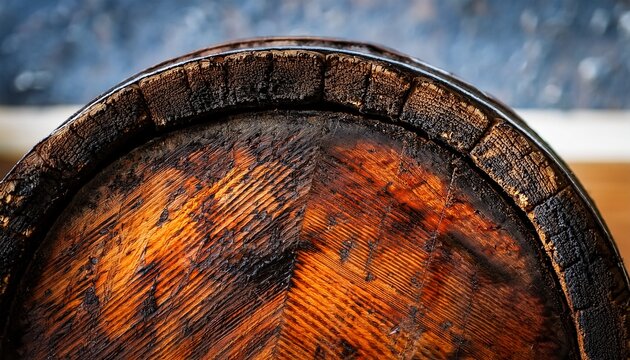 aged barrel toasted charred layer close up
