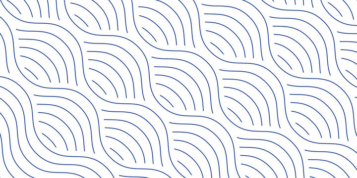 Blue water wave line pattern background. Vector illustration. Japanese style concept.