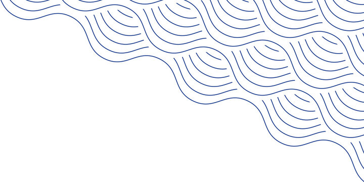 Blue water wave line pattern background. Vector illustration. Japanese style concept.