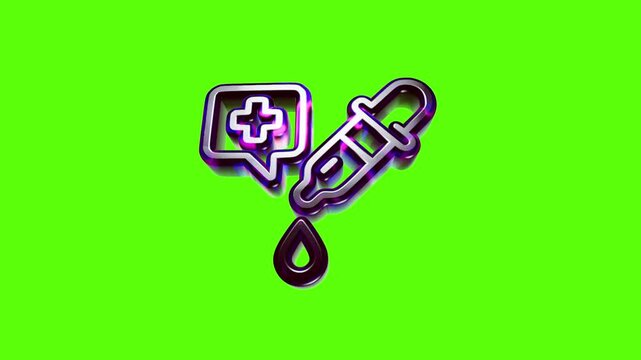 Medical medicine dropper icon with a health cross sign for science and laboratory research web digital design