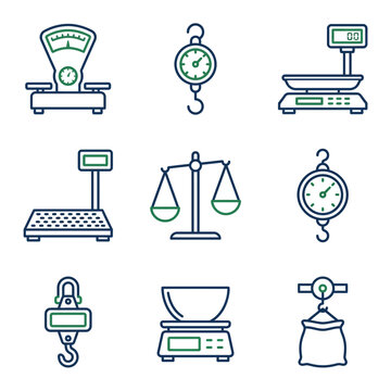 Collection of Various Weighing Scales and Measuring Devices.