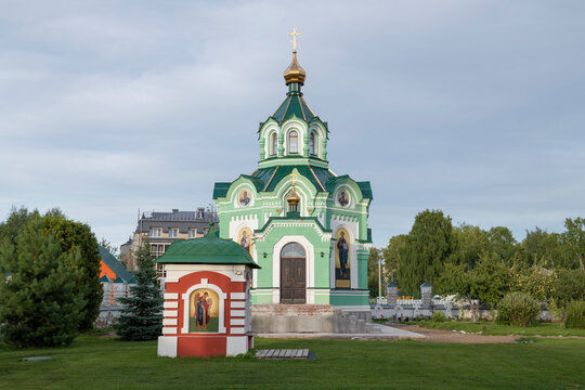 A view of the Alexander Nevsky Church in the Trinity Alexander Nevsky Monastery on an August day. Kirov (Vyatka)