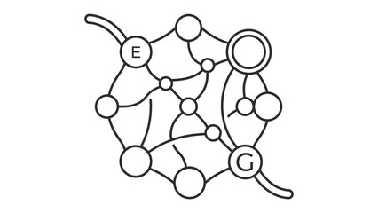 Fototapeta premium Network Diagram Abstract: A complex abstract network diagram illustrating connections and nodes, symbolizing information flow or relationships.