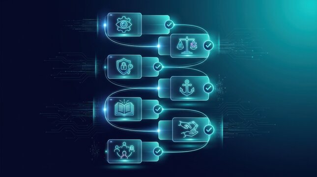 Steps in a procurement checklist that focuses on ethics in artificial intelligence governance and responsible practices.