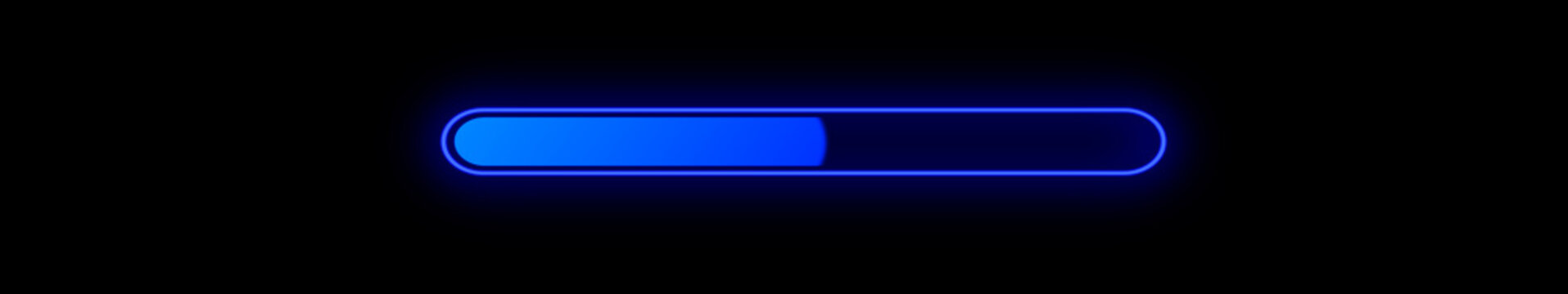 Neon Progress Bar Animation on Black Background. Download Progress, Preloader Animation Web Design Template. Seamless Loop Animation in 4K Ultrawide with Alpha Channel.