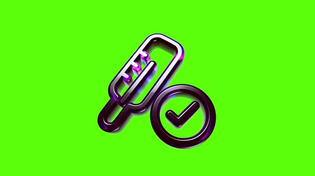 Medical thermometer icon with a check mark symbol representing a healthy body temperature and medical status