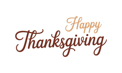 Beautiful elegant handwritten calligraphy reads happy thanksgiving with a festive colorful watercolor wash perfect for autumn holiday celebrations and seasonal greetings © Maidul islam