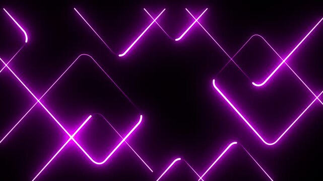 Abstract Glowing violet Neon Geometric Rounded Square Lines Futuristic Dark Cyber Technology Digital Web Banner Background for Modern Graphic Design
