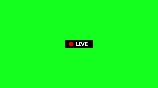 simple live streaming icon animation with transparent background, red button live streaming animation symbol