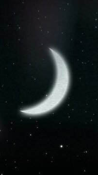 Animation of moon over light trails