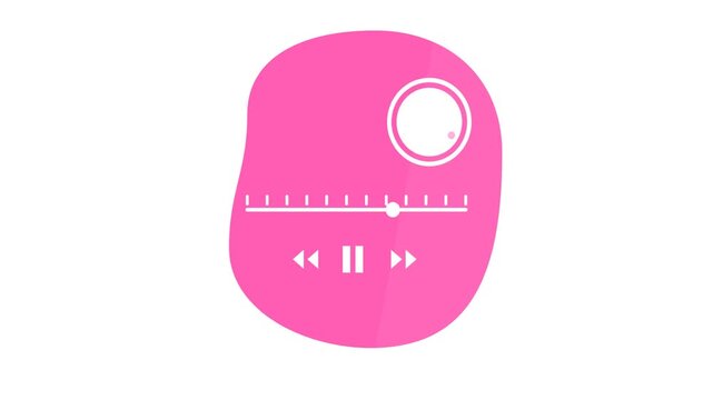 Minimalist Pink Media Player UI Icon Design Modern Digital Interface for Music and Apps