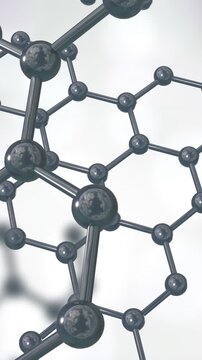 Animation of 3d micro of molecules on grey background