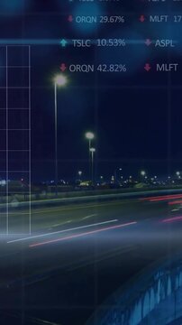 Animation of financial data processing over city