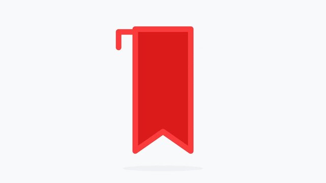 Red Bookmark Icon Symbol for Digital Organization and Reading Progress Flat Design Isolated on White Background for Web and Mobile Apps
