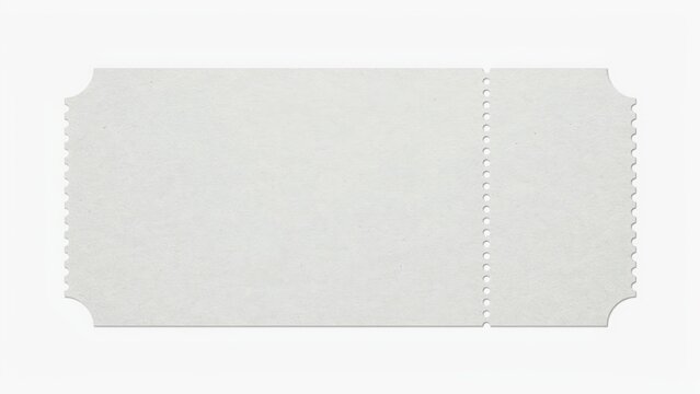 Single blank textured paper ticket stub with perforated edge perforated admission cardstock rectangular