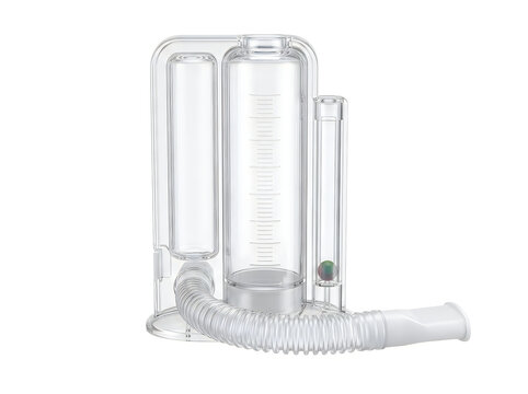 incentive spirometer respiratory breathing therapy medical device isolated on transparent background
