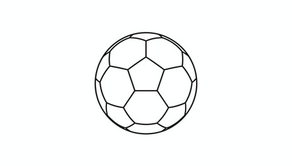 Fototapeta premium Soccer ball outline drawing on white background representing football sport tournament and active lifestyle.