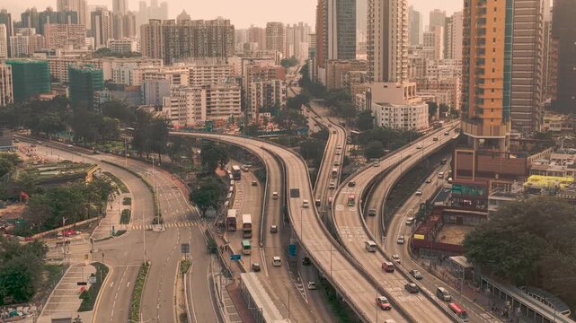 Aug 16 2026 Kowloon City Urban Flyover and Road Interchange View