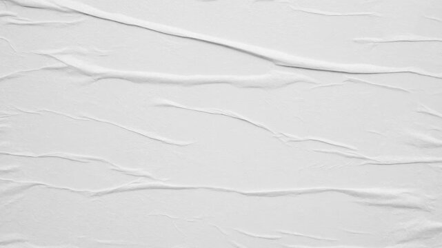 White Crumpled Glued Paper Texture Background for Poster Mockup