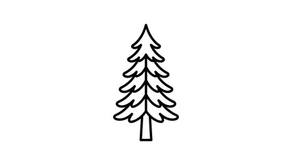 Obraz premium Pine tree line art.