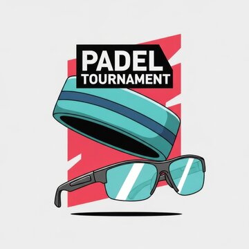Compelling Padel Tournament Graphic With Sports Accessories Illustration