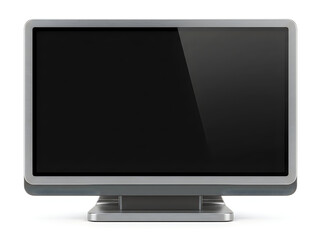 Fototapeta premium blank black computer monitor flat screen tv display mockup isolated on transparent background