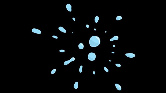 Droplet explosion brust fx animatioin with transparent background