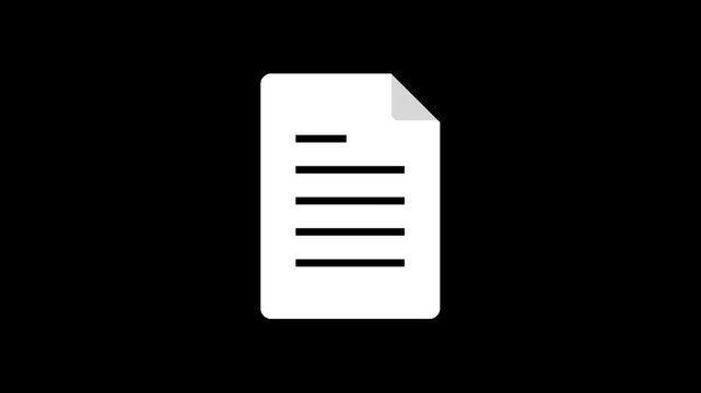 Document Page with Text Lines Business Icon Animation for Digital Office and Corporate Solutions 4K