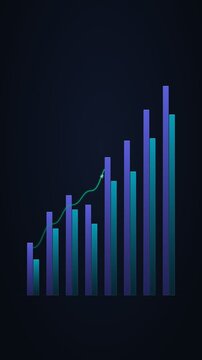 Clean 4K textless combination chart animation featuring dual-series revenue bar columns, emerald green uptrend line graph with tip arrowhead, laser scanner beam, and dark slate background grid.