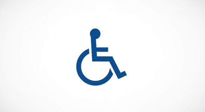 Accessible Symbol Representing Mobility Impairment In Blue