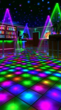 Retro disco nightclub creating a vibrant party atmosphere