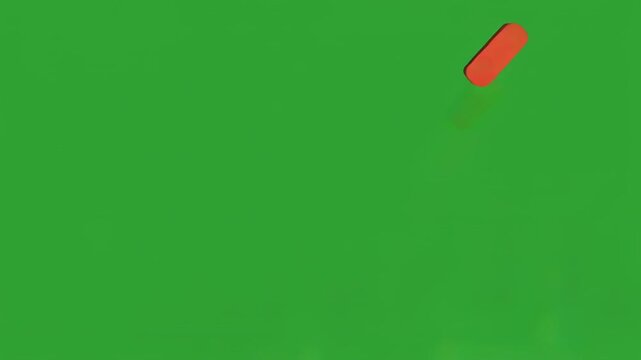 Abstract Blocks Forming and Dissolving During Dynamic Motion Against Green Background