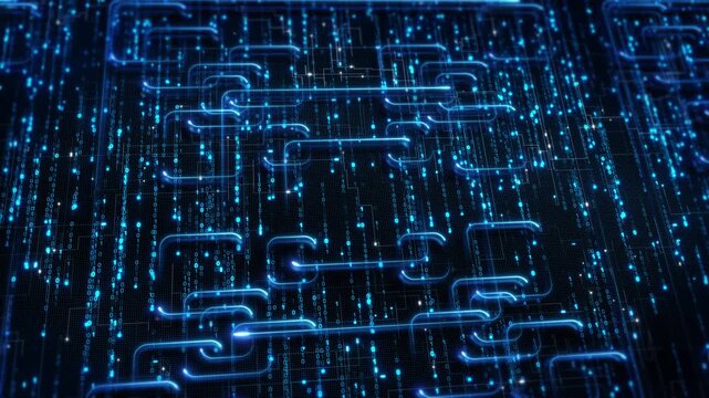 Glowing code binary information advanced digital environment, AI computing, machine learning, software engineering, secure data processing, automated systems, programming, analytics, digital 3D