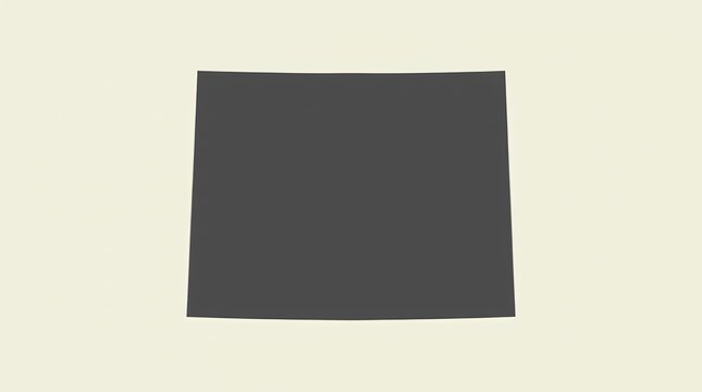 Clean geographic map silhouette of a western square shaped state on plain solid background map state western geography outline shape border cartography territory region land abstract minimal clean