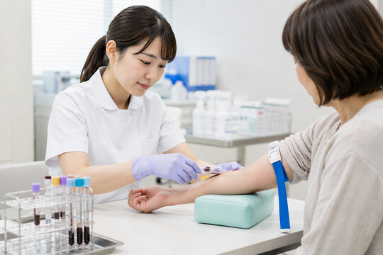 血液検査・採血・健康診断・看護師・検体