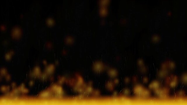 Abstract fire sparks and glowing ember particles rising over dark background