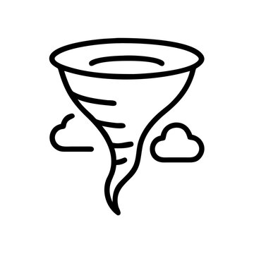 Tornado whirlwind vortex with surrounding clouds storm weather vector.