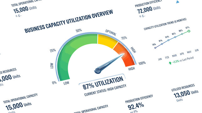Dashboard shows capacity utilization.