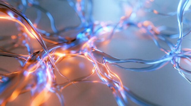 Abstract Glowing Neural Network and Synaptic Connections Background