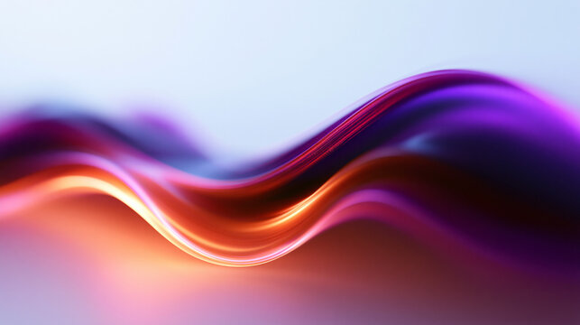Abstract Glowing Wave with Purple and Orange Neon Light