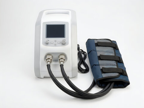 intermittent pneumatic compression device dvt pump medical therapy equipment isolated on transparent background