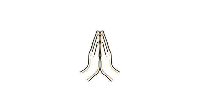 Praying Hands Icon Illustration