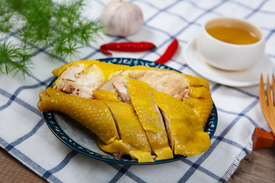 Cantonese poached white cut chicken asian cuisine