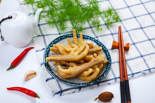 Marinated braised chicken feet asian snack
