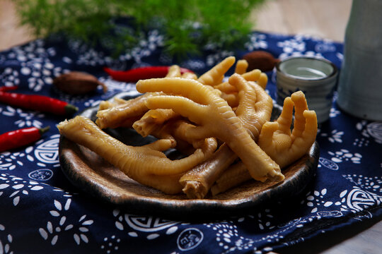 Marinated braised chicken feet asian snack