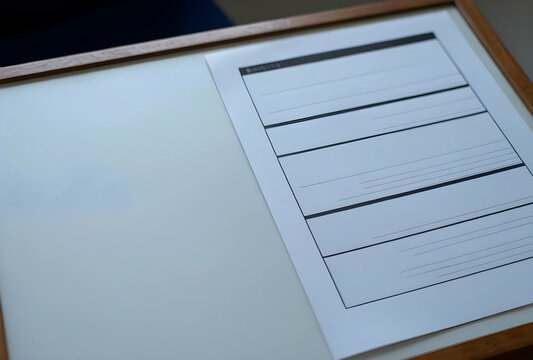 Blank document on a clipboard business planning and data entry office work and administrative tasks copy space