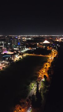 Downtown Perth Australia illuminated skyline captured by